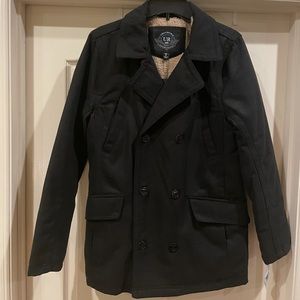 Urban Republic Men’s Double Breasted Black Peacoat
